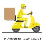 delivery courier boy ride... | Shutterstock .eps vector #2104736735