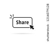 thin line share button with... | Shutterstock .eps vector #1216079128