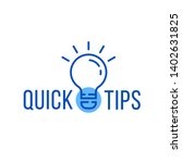 quick tips with blue thin line... | Shutterstock .eps vector #1402631825