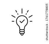 black thin line light bulb with ... | Shutterstock .eps vector #1761778805