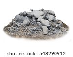 Concrete rubble isolated on white background.
