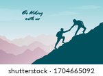 adventure in the mountains.... | Shutterstock .eps vector #1704665092