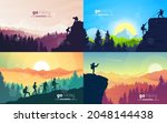adventure. hiking tourism.... | Shutterstock .eps vector #2048144438
