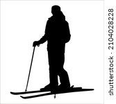 man skier. a guy in a ski suit... | Shutterstock .eps vector #2104028228