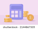 3d calculator with a stack of... | Shutterstock .eps vector #2144867335