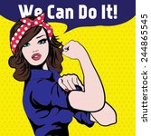 we can do it. iconic woman's... | Shutterstock .eps vector #244865545