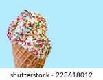 Ice Cream With Sprinkles In A...