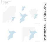 dotted japan map set  chiba | Shutterstock .eps vector #1673876542