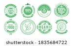 100  natural badge label... | Shutterstock .eps vector #1835684722