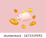 the piggy bank leaped amidst... | Shutterstock . vector #1671519592