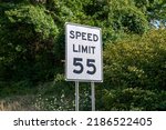 Speed Limit 55 on the Highway,Photo taken with car in motion