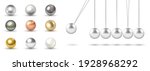 set of realistic metal balls ... | Shutterstock .eps vector #1928968292
