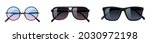 trendy sunglasses set. three... | Shutterstock .eps vector #2030972198