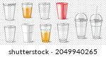 set of realistic plastic glass... | Shutterstock .eps vector #2049940265