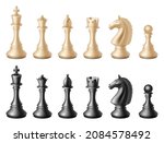 Realistic Chess Pieces Set. 3d...