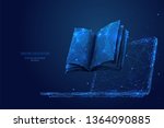 book and laptop. low poly... | Shutterstock .eps vector #1364090885