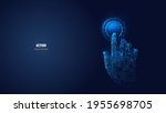 3d hand with index finger... | Shutterstock .eps vector #1955698705