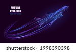 digital 3d futuristic airplane... | Shutterstock .eps vector #1998390398