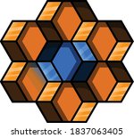 hexagon shaped honey comb... | Shutterstock .eps vector #1837063405