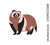 Tanuki animal isolated vector illustration. Japanese raccoon dog design element. Asian creature, wildlife.