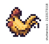Standing Rooster Pixel Art Icon....