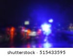 Lighting Of Police Car At Night ...