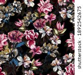 watercolor flower pattern ... | Shutterstock . vector #1892542675