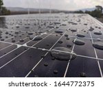 Drops Of Rain On A Solar Panel 