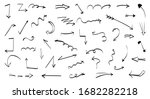 hand drawn black line arrows... | Shutterstock .eps vector #1682282218