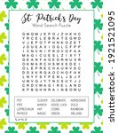 st. patrick's day word search... | Shutterstock .eps vector #1921521095
