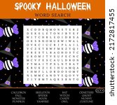 spooky halloween word search... | Shutterstock .eps vector #2172817455