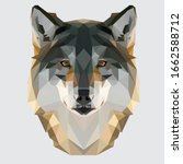 Illustration Of Low Poly Wolf...