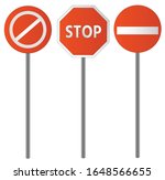 prohibiting traffic signs stop... | Shutterstock .eps vector #1648566655