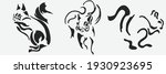 tattoo set of animals ... | Shutterstock .eps vector #1930923695