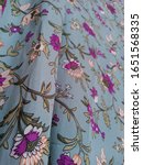 Small photo of Magenta Small Flower Color Print Fabric
