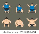 set of sumo wrestlers in...
