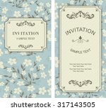 set of vintage invitation cards ... | Shutterstock .eps vector #317143505