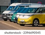 Small photo of Riga, Latvia – September 24, 2023: new Volkswagen id buzz cars close-up.
