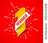 first winner  first place... | Shutterstock .eps vector #1023122698