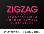 Zigzag Font Stitched With...