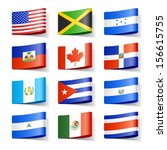world flags. north america.... | Shutterstock .eps vector #156615755