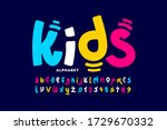 Kids Style Colorful Font Design ...
