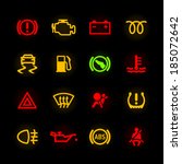Car Dashboard Icons. Vector.