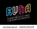 one line style font  alphabet... | Shutterstock .eps vector #2004220235