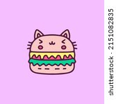 Kawaii Cat Burger  Illustration ...