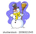 snowman with hat and scarf...