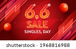 vector singles day sale6.6... | Shutterstock .eps vector #1968816988