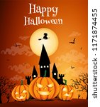 happy halloween night... | Shutterstock .eps vector #1171874455