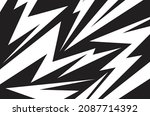 Abstract black and white background with spikes and zigzag line pattern 