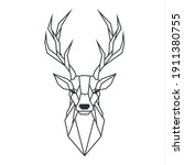 Icon Polygonal Deer. Image...